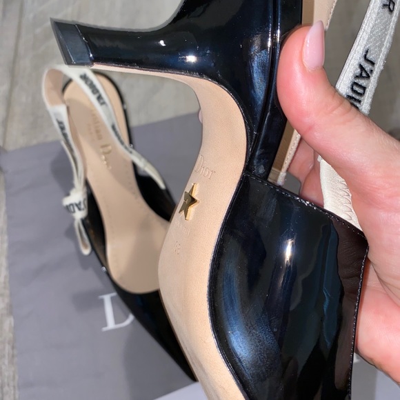 ⭐️ DIOR PATENT BLACK J’ADIOR SLINGBACKS 38 ⭐️ - Picture 11 of 11